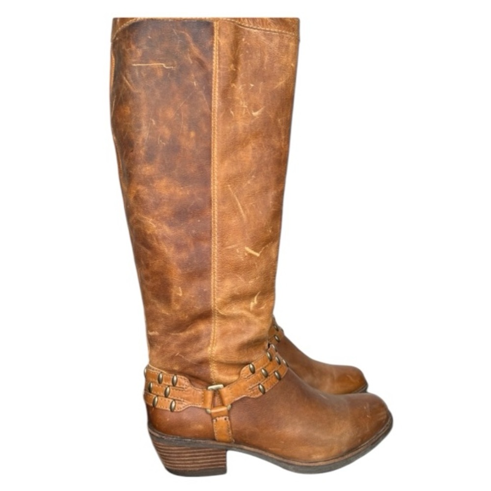 Antonio Melani Boots Distressed Cowboy Equestrian Leather Western Brown 9.5 - Picture 5 of 15